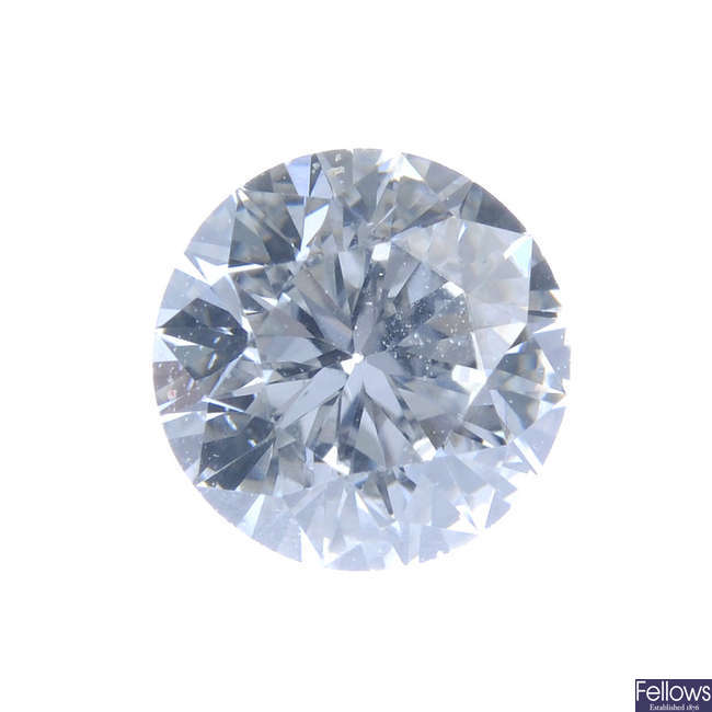 A brilliant-cut diamond, weighing 0.45ct.