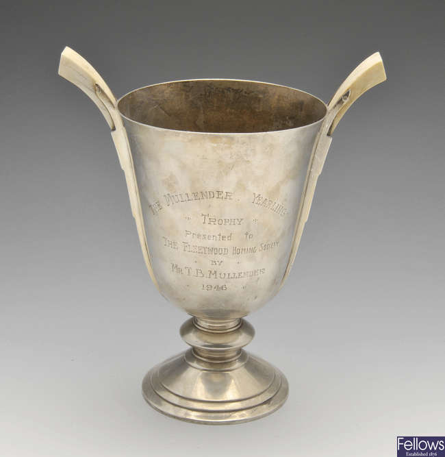An Art Deco silver trophy cup.