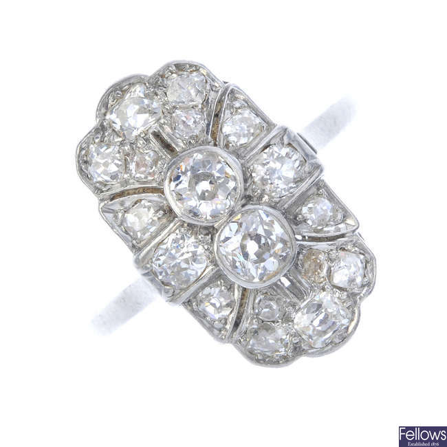 An early 20th century diamond dress ring.