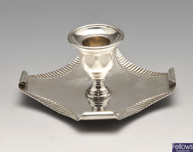 A Victorian silver chamberstick.