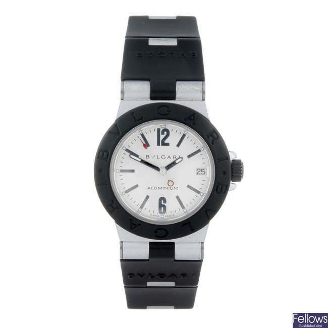 BULGARI - a mid-size Diagono Aluminium wrist watch.