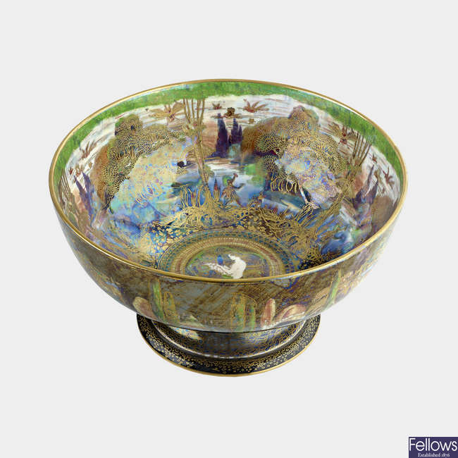 A Wedgwood 'Fairyland lustre' Daisy Makeig Jones pedestal bowl.
