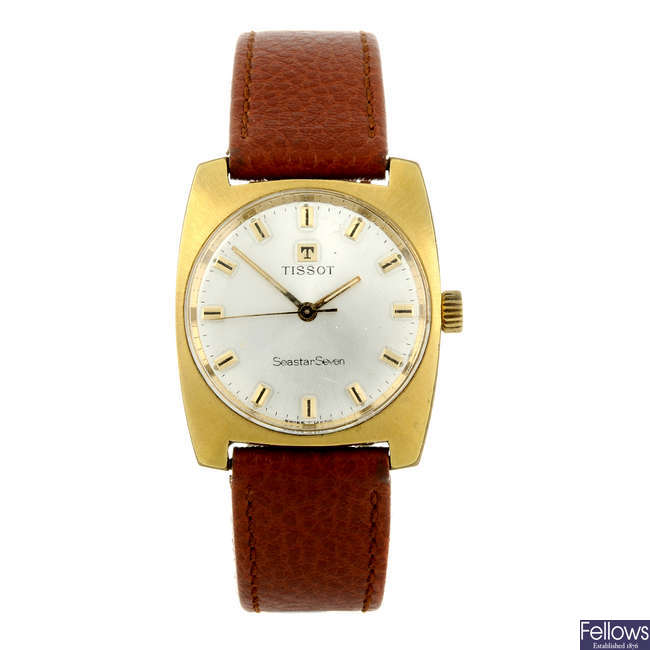 TISSOT - a gentleman's gold plated Seastar Seven wrist watch.