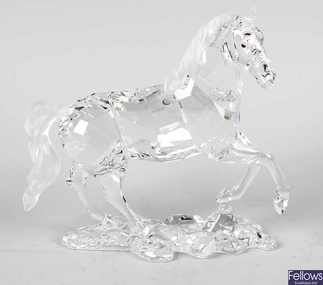 A Swarovski crystal horse figurine