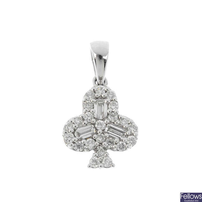 A diamond clover pendant.