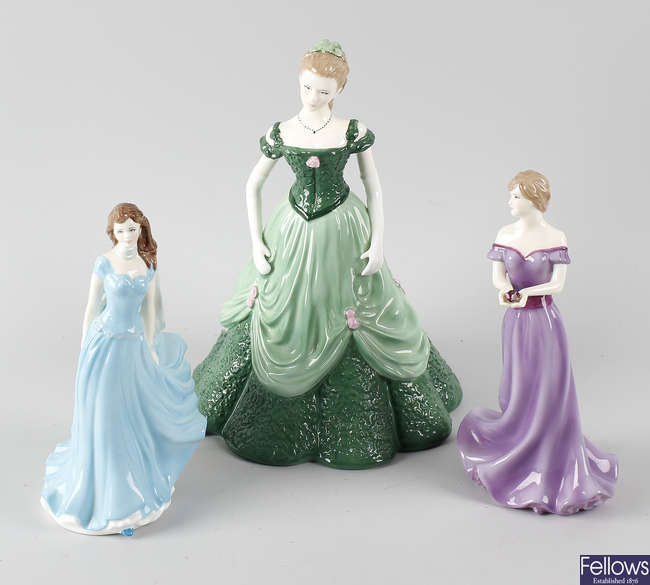 Ten modern Royal Worcester figurines.
