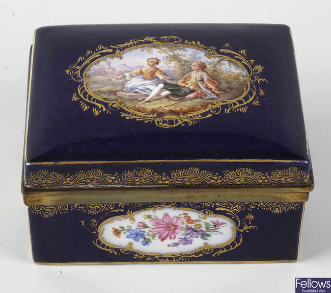 A 19th century porcelain box.