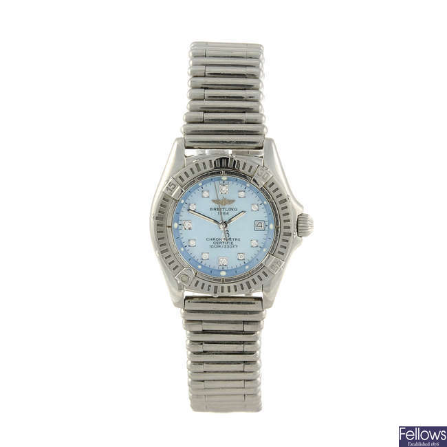 BREITLING - a lady's stainless steel Callistino bracelet watch.