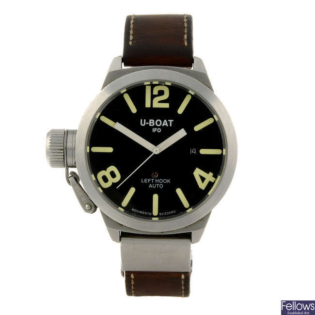 U-BOAT - a gentleman's stainless steel Left Hook wrist watch.