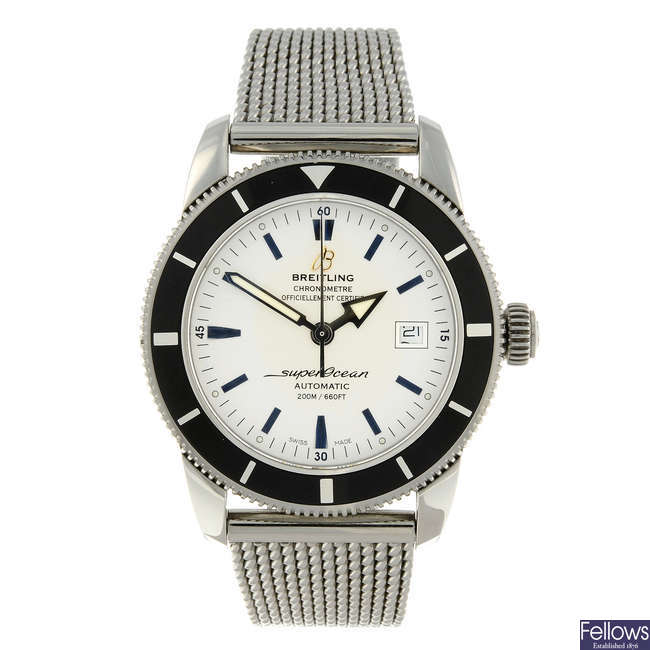 BREITLING - a gentleman's stainless steel Super Ocean Heritage 42 bracelet watch.