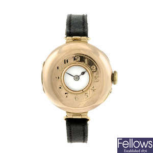 A lady's 9ct yellow gold wrist watch together with a lady's gold plated wristwatch.