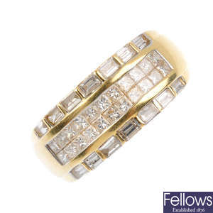 An 18ct gold diamond dress ring.