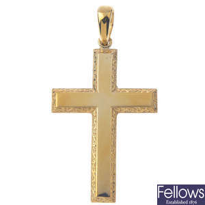 A cross pendant.