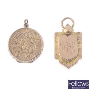 Two Victorian gold lockets.