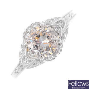 A fracture-filled diamond dress ring.