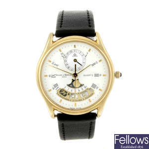 BAUME & MERCIER - a gentleman's 18ct yellow gold 1830 wrist watch.