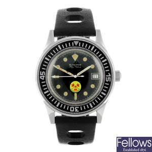 BLANCPAIN - a gentleman's stainless steel Polish Naval issue Fifty Fathoms wrist watch.
