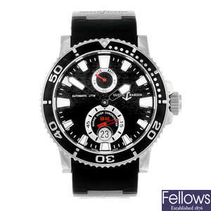 ULYSSE NARDIN - a gentleman's stainless steel Marine wrist watch.