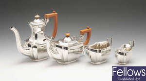 A 1940's four piece silver tea service.