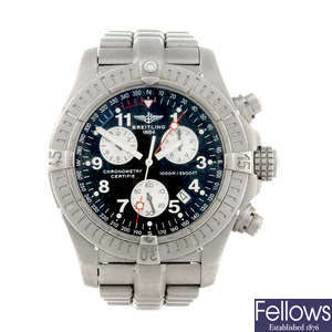 BREITLING - a gentleman's titanium Aeromarine Avenger M1 chronograph bracelet watch.