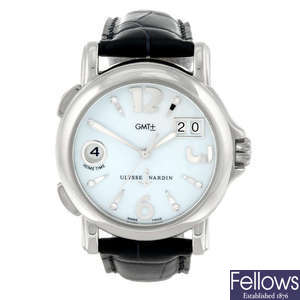 ULYSSE NARDIN - a stainless steel San Marco GMT wrist watch.