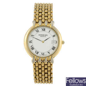 RAYMOND WEIL - a gentleman's gold plated Genève bracelet watch.