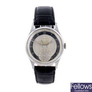OMEGA - a gentleman's stainless steel wrist watch.