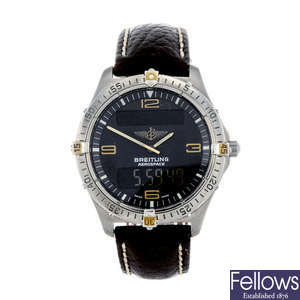 BREITLING - a gentleman's titanium Aerospace wrist watch.