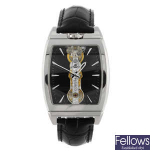 CORUM - a gentleman's 18ct white gold Golden Bridge wrist watch.