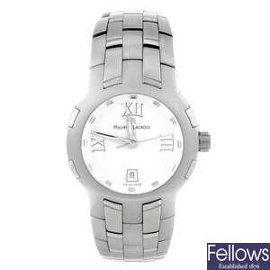 MAURICE LACROIX - a lady's stainless steel Milestone bracelet watch with a Klaus-Kobec bracelet watch.
