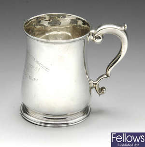 A George II silver mug, London 1739.