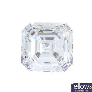 A square emerald-cut diamond, weighing 1.50cts.