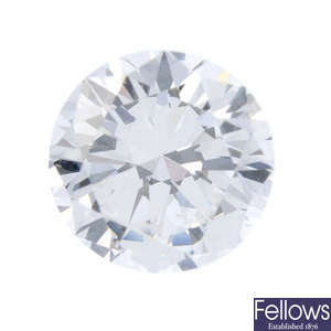 A brilliant-cut diamond, weighing 1.55ts.