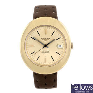 LONGINES - a gentleman's gold plated Admiral wrist watch.