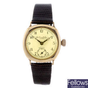 THOMAS RUSSELL & SON - a gentleman's 9ct yellow gold Premiere wrist watch.