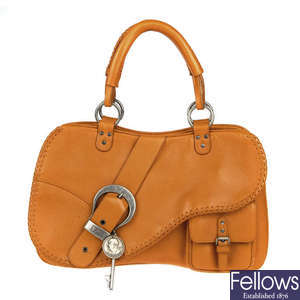 CHRISTIAN DIOR - a Gaucho Stitched Saddle handbag.
