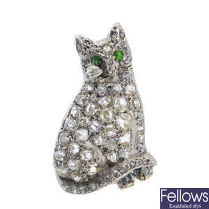 A diamond cat brooch.