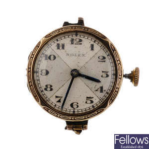 ROLEX - a lady's 9ct yellow gold watch head.