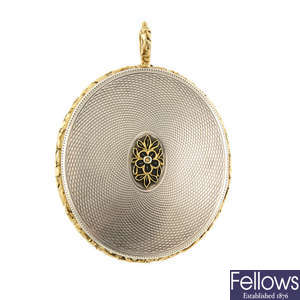 An early 19th century silver and gold locket.