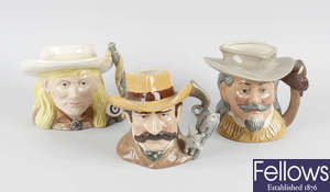 A group of American-themed Royal Doulton character jugs