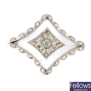 An early 20th century diamond and rock crystal brooch.