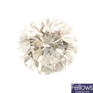A brilliant-cut diamond, weighing 0.58ct.