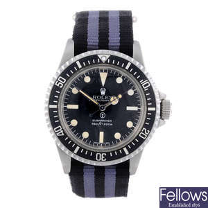 ROLEX - a gentleman's stainless steel Royal Navy Issue Oyster Perpetual Submariner wrist watch.