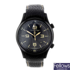 ELLIOT BROWN - a gentleman's PVD-treated stainless steel Canford bracelet watch.