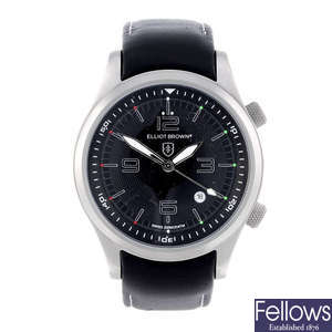 ELLIOT BROWN - a limited edition gentleman's stainless steel Canford wrist watch.