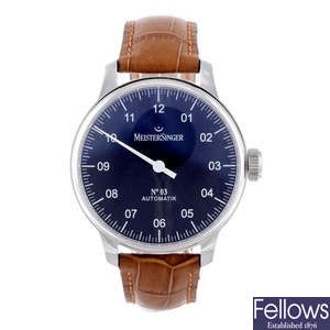 MEISTERSINGER - a gentleman's stainless steel No03 wrist watch.
