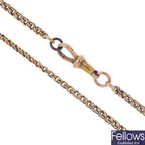 An early 20th century gold longuard chain.