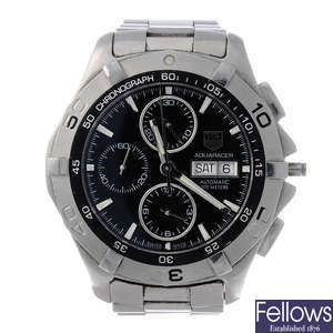 TAG HEUER - a gentleman's stainless steel Aquaracer chronograph bracelet watch.