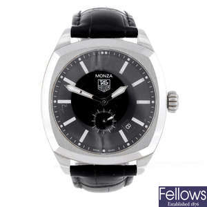 TAG HEUER - a gentleman's stainless steel Monza wrist watch.