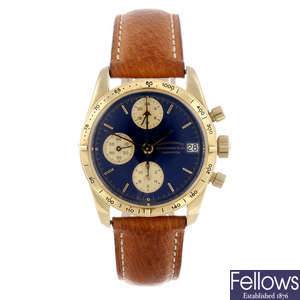 EBERHARD - a gentleman's yellow metal Champion chronograph wrist watch.